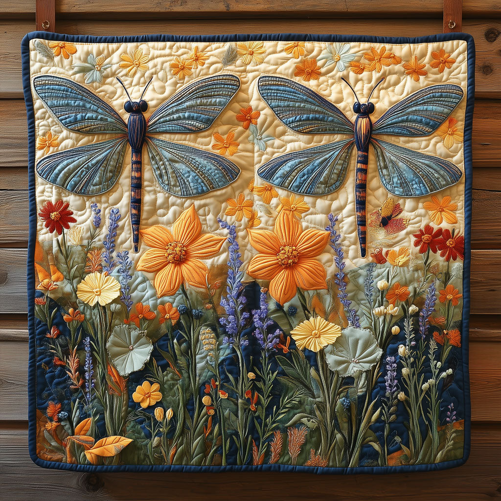 Vibrant Floral Dragonfly Quilt Soft Quilt Blanket Gift to Warm Hearts