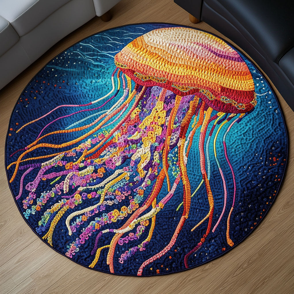 Vibrant Flow Quilted Round Mat Outdoor Decor Best Gifts For The Beach Lover