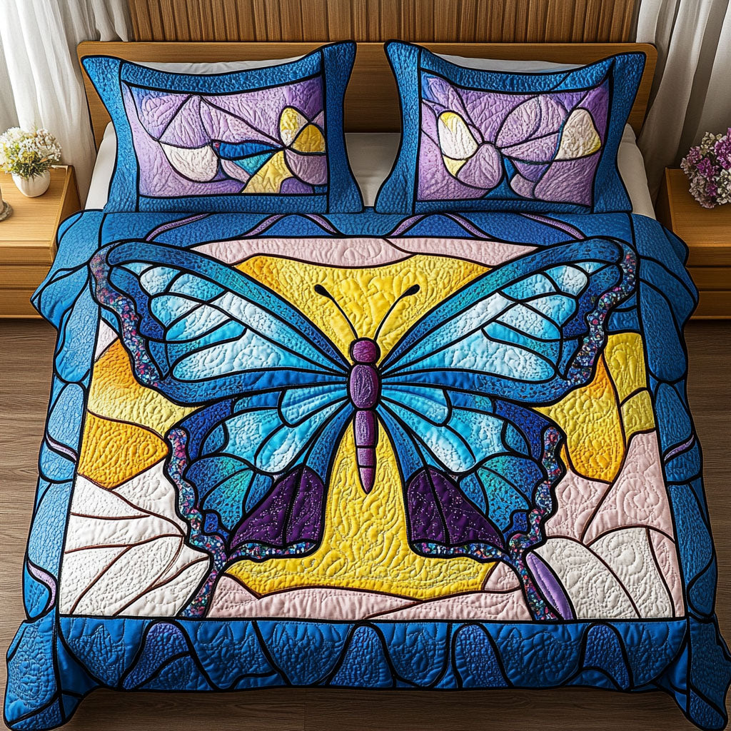 Vibrant Flutter Quilted Bedding Set Best Bed Sheet Set Best Butterfly Christmas Gifts