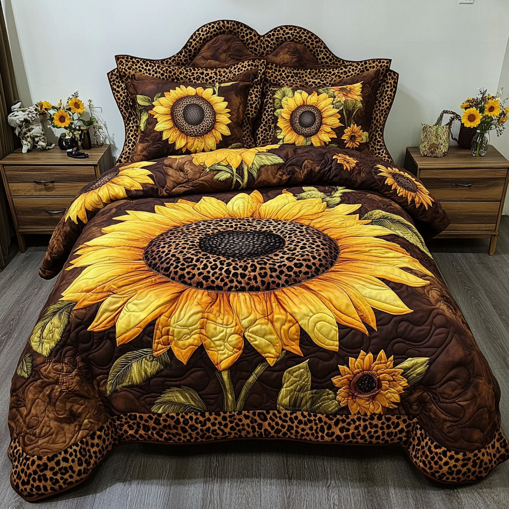 Vibrant Garden Quilted Bedding Set Best Comforter Sets Sunflower Gift Items