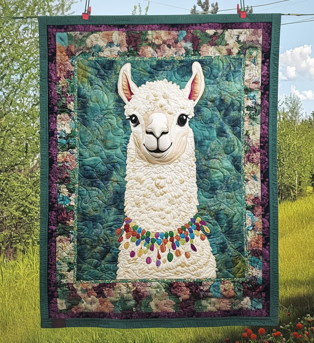 Vibrant Llama Quilted Blanket Llama Gifts For Her
