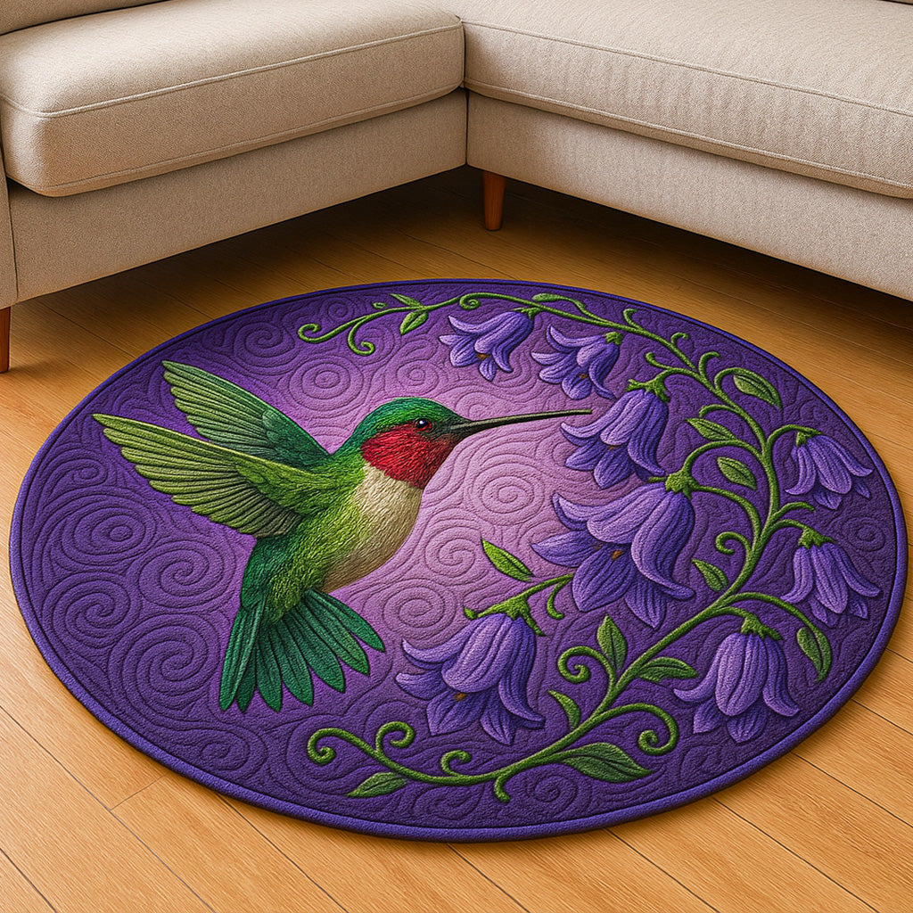 Vibrant Quilted Round Mat Entryway Decor Hummingbird Gifts Near Me
