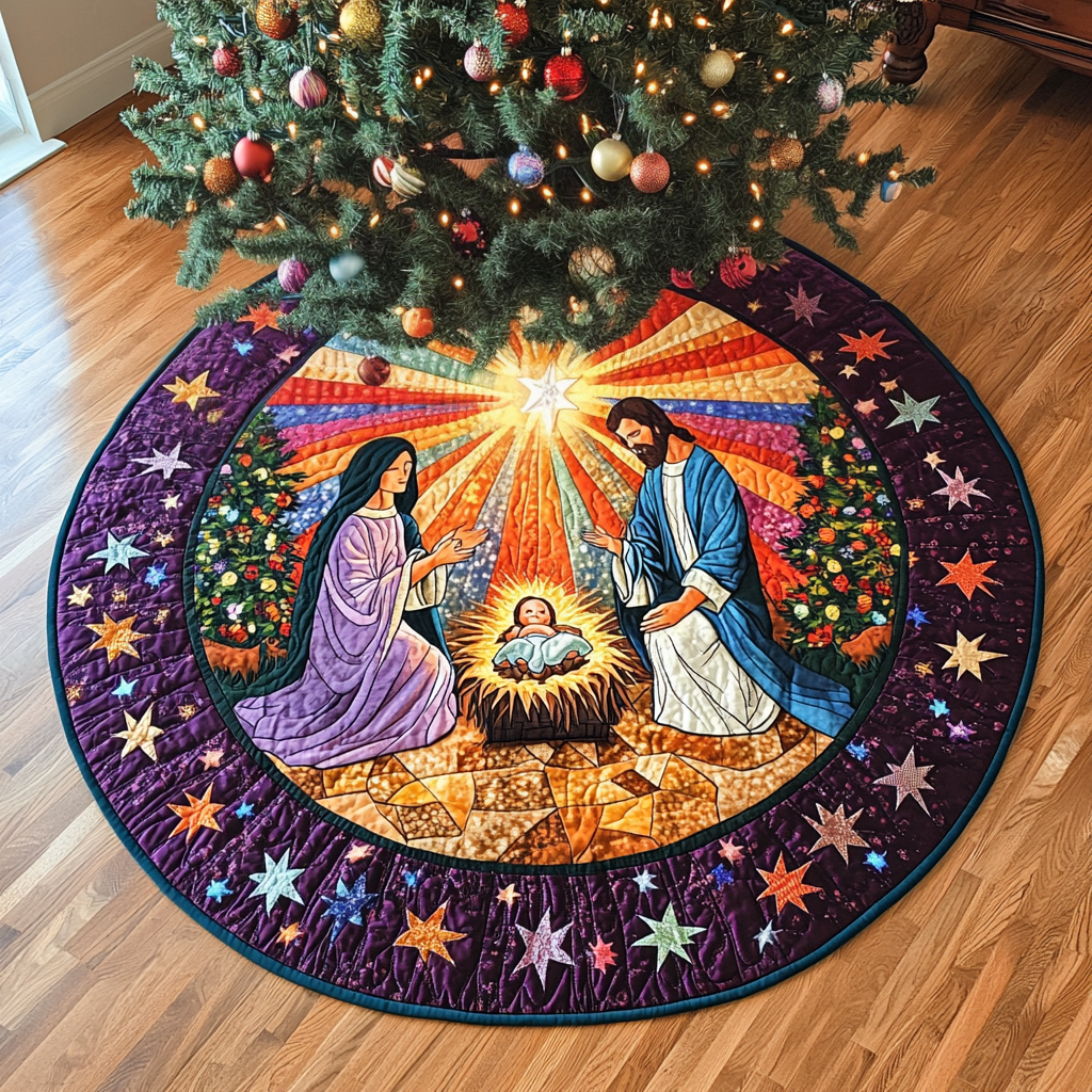 Vibrant Quilted Round Mat Outdoor Entryway Decor Best Present For A Farmer
