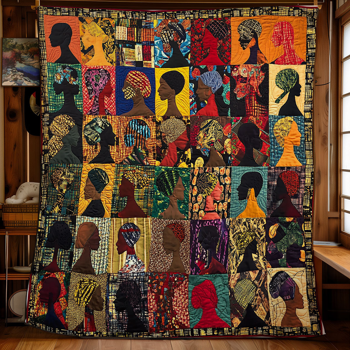 Vibrant Souls Quilt Blanket African Art Throw Blanket Patchwork Design Gifts For Native