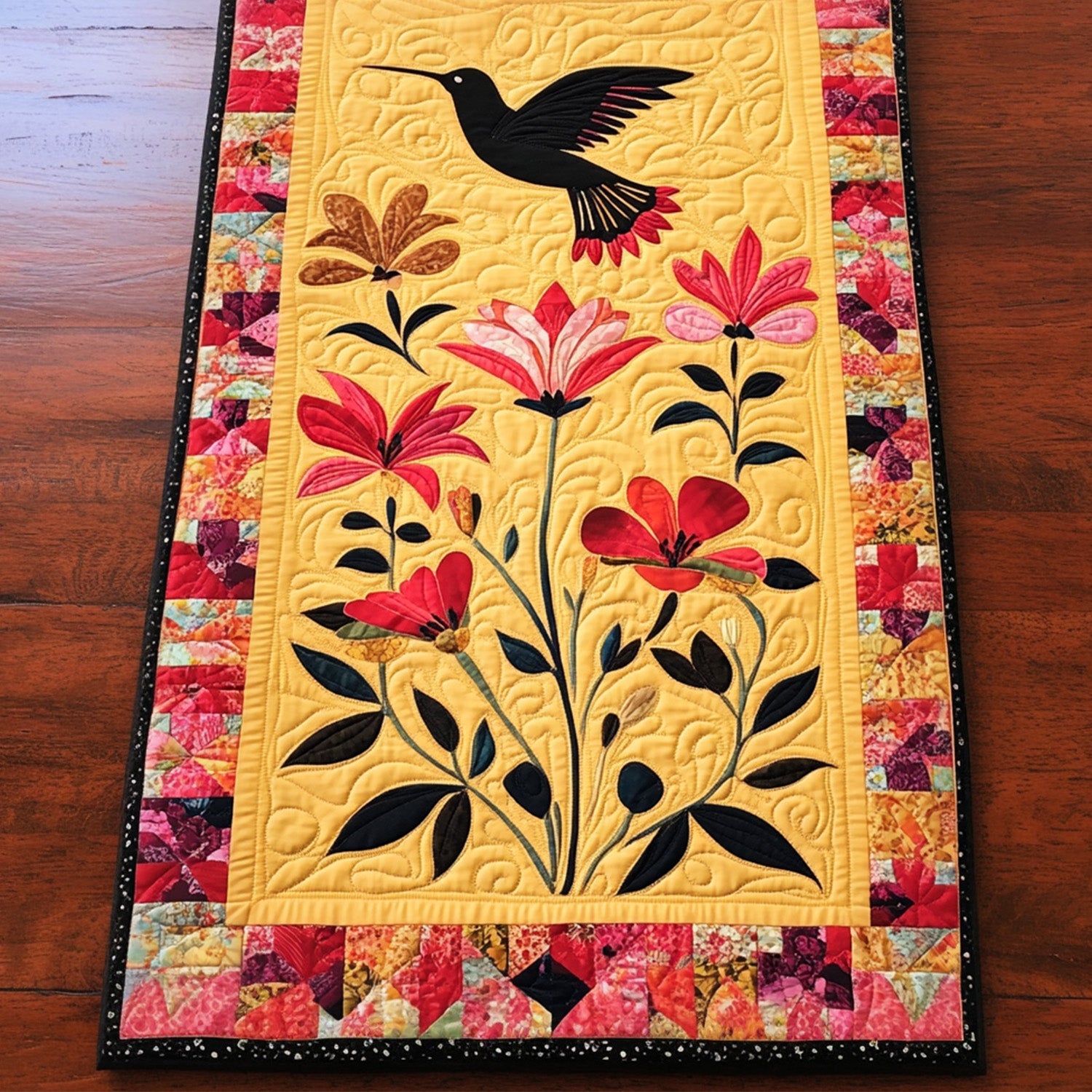 Vibrant Spirit Quilted Table Runner Dining Table Decor Best Hummingbird Gifts For Christmas