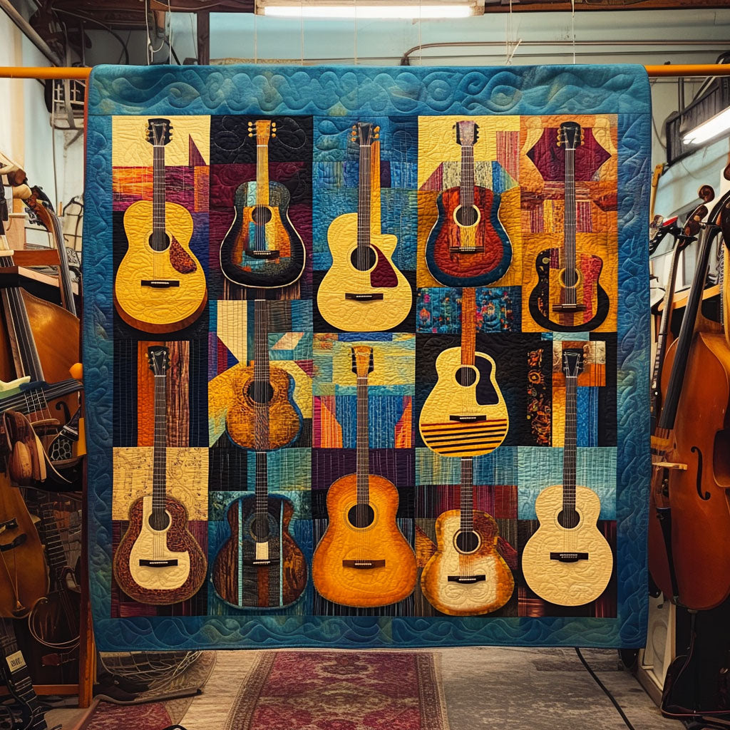 Vibrant Strum Quilted Blanket Gift Ideas For Music Lovers