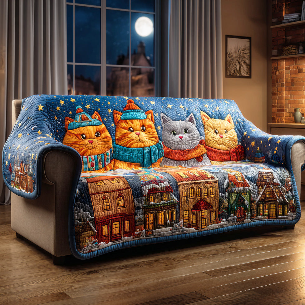 Vibrant Tail Whirl Quilted Sofa Cover Living Room Decorations Gift Ideas For Cat People