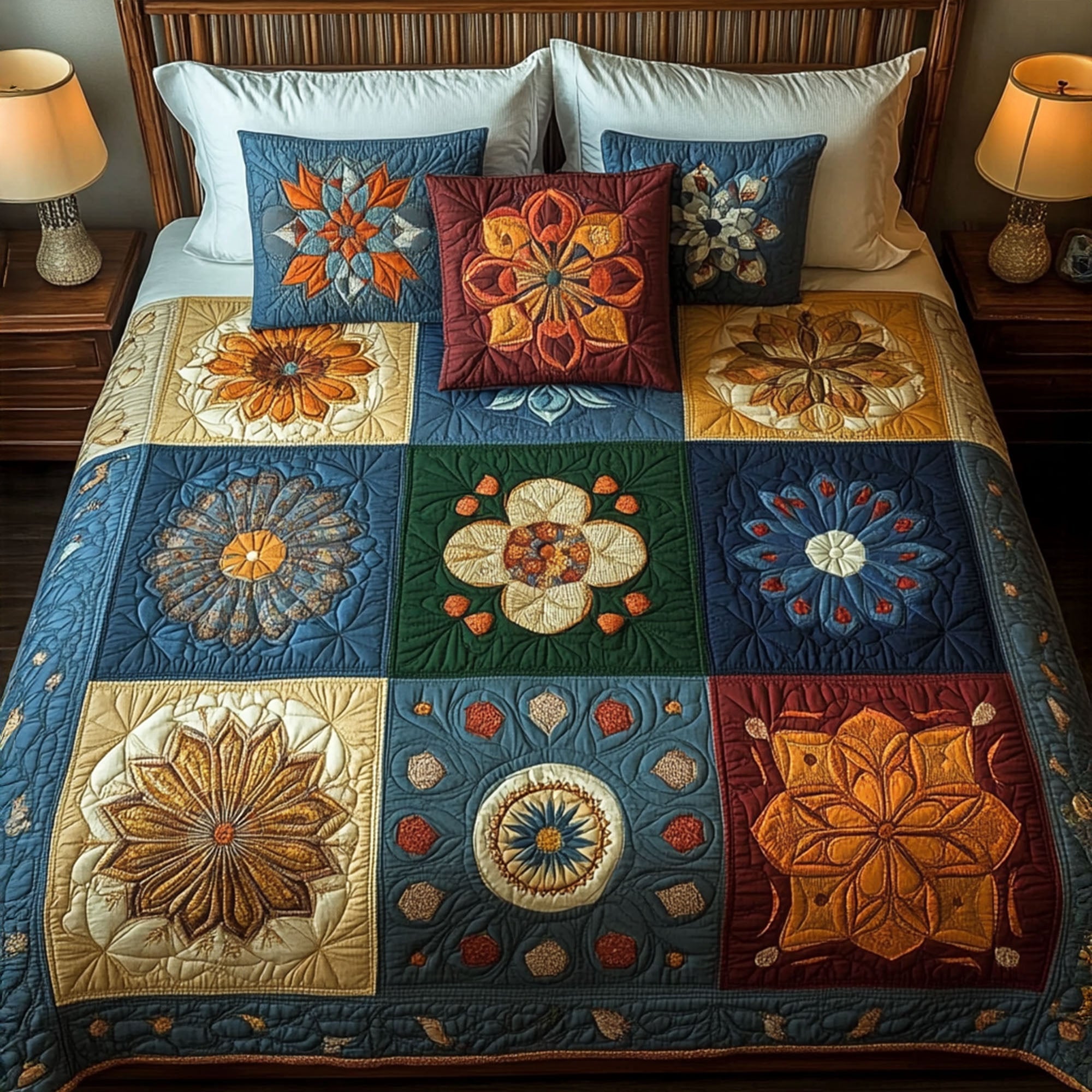 Vibrant Unity Quilted Bedding Set Stylish Bed Sheet Set for Modern Home
