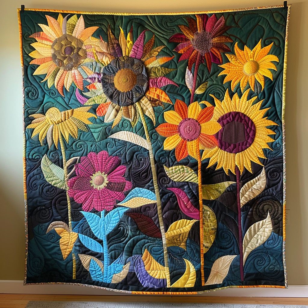 Vibrant Vistas Quilted Blanket Gifts For Sunflower Lovers