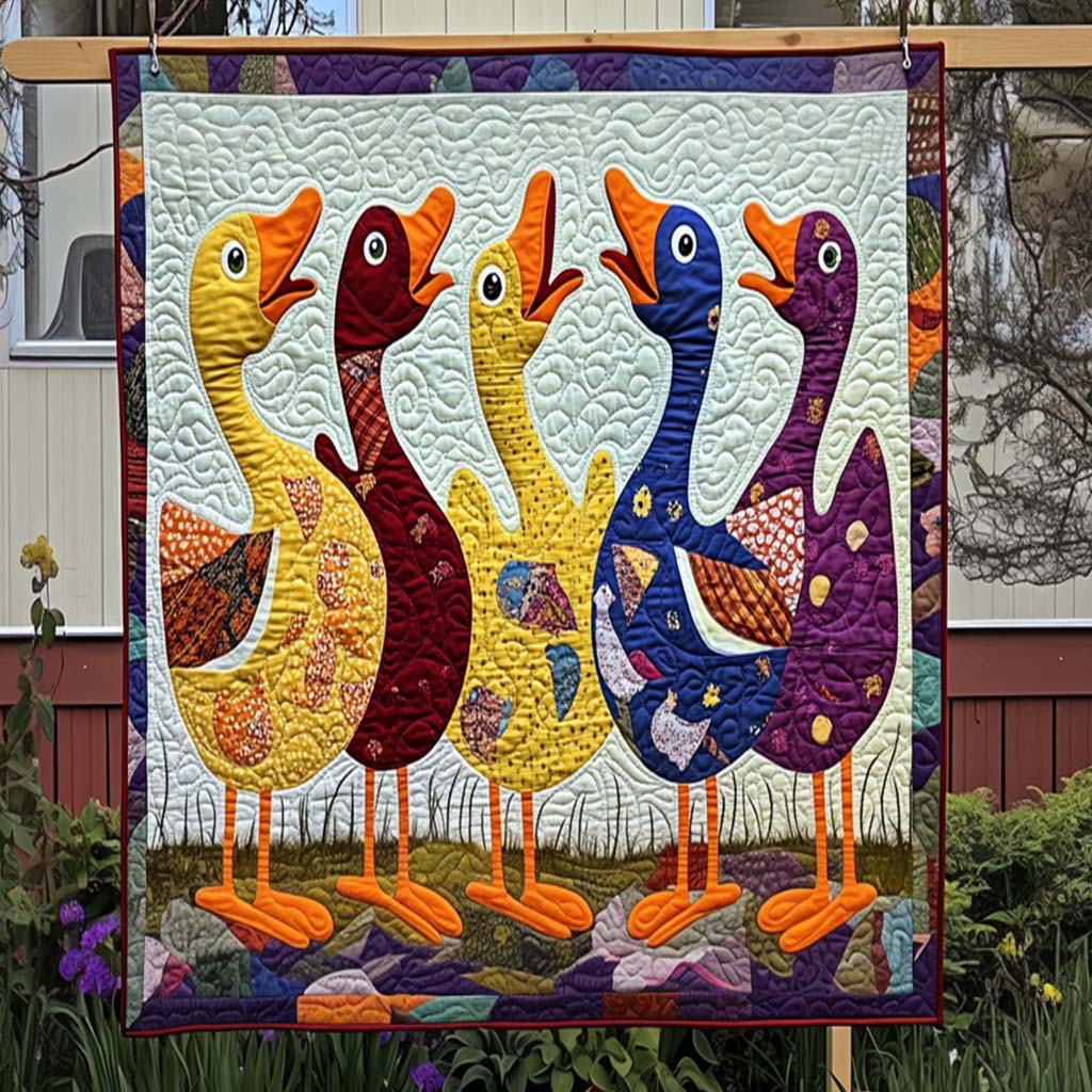 Vibrant Voices Quilted Blanket Duck Gifts For Duck Lovers
