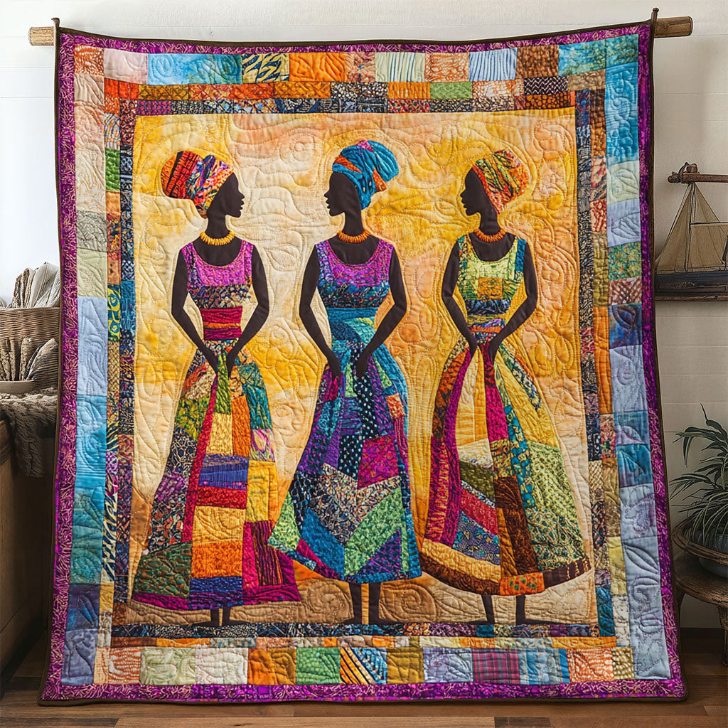 Vibrant Woman Quilted Blanket Throws For Couch Gifts To Give Mother In Law For Christmas