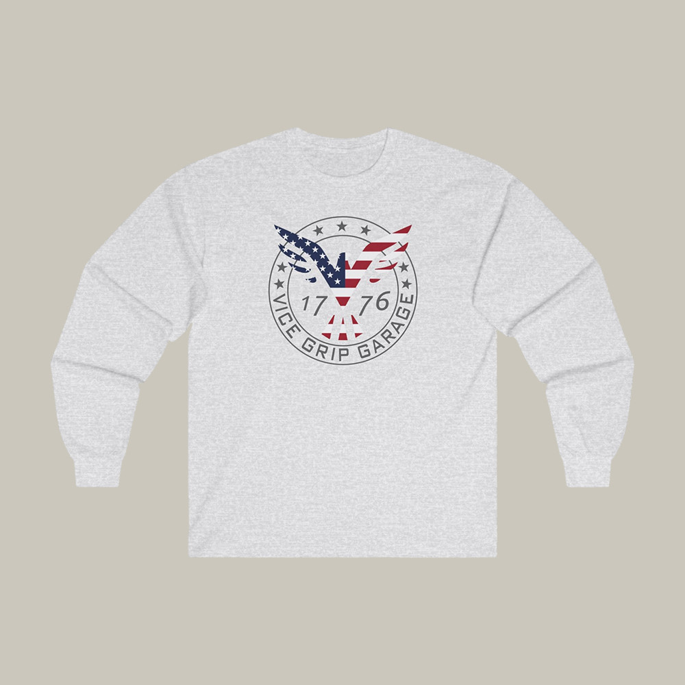 Vicegripgarage Patriotic Flying Eagle 1776 Long Sleeve Shirt Vice Grip Garage Apparel Fan Gift For Him