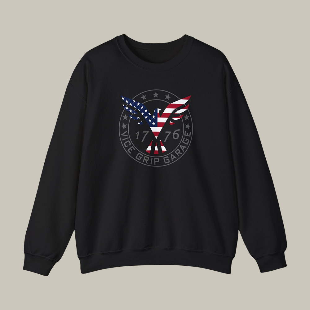 Vicegripgarage Patriotic Flying Eagle 1776 Sweatshirt Vice Grip Garage Clothing Gift For Derek Bieri Fans