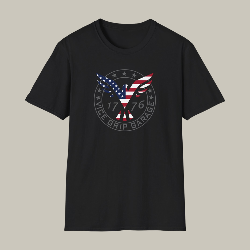 Vicegripgarage Patriotic Flying Eagle 1776 T-Shirt Derek Bieri Merch Automotive Lover Gift