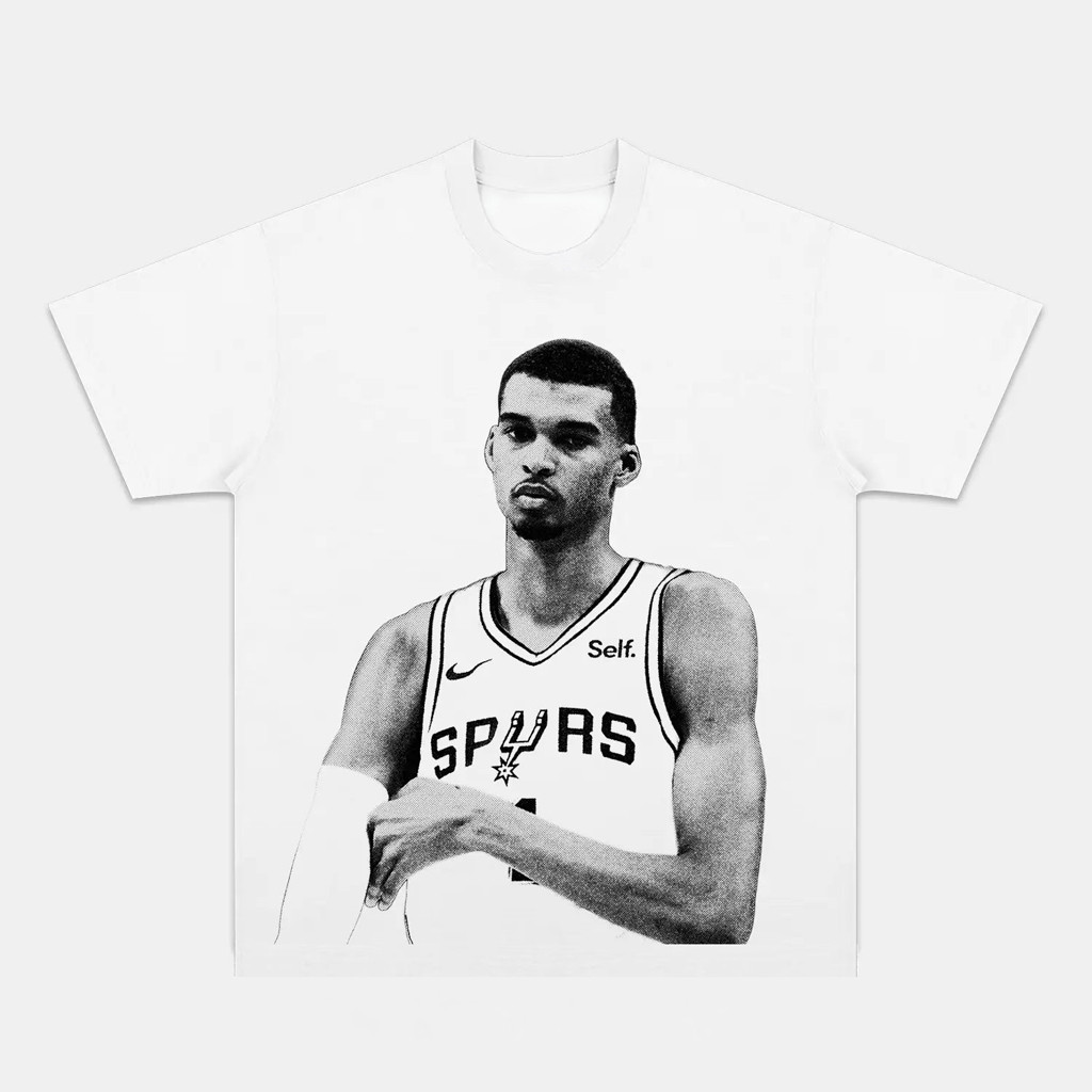 Victor Wembanyama White Graphic T-Shirt Cool Gifts For Basketball Fans