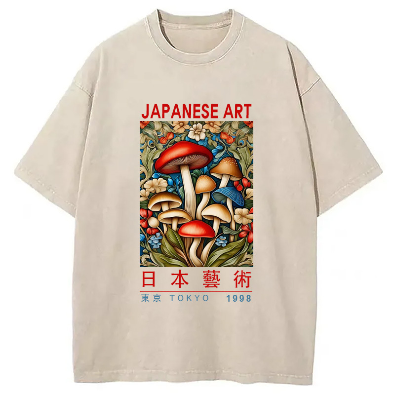 Victorian Mushrooms Washed T-Shirt Soft Comfortable Daily T Shirt Gifts For Besties