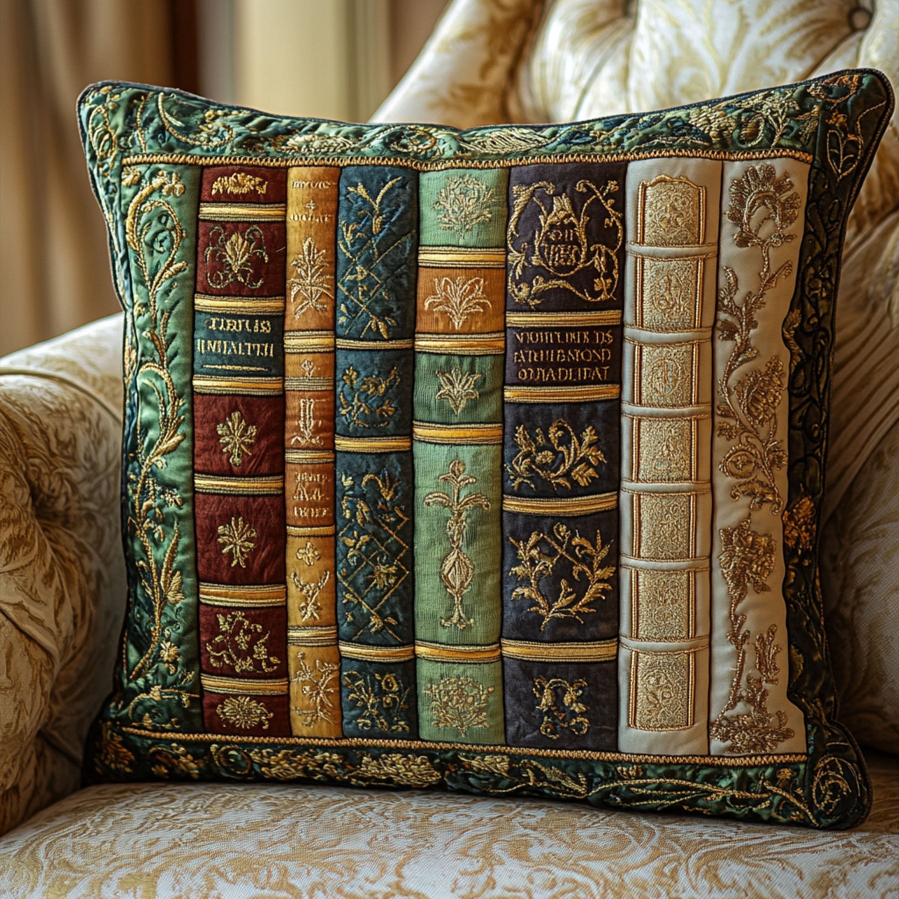 Victorian Reads Quilted Pillow Case Throw Pillow Covers Gift For Book Lover