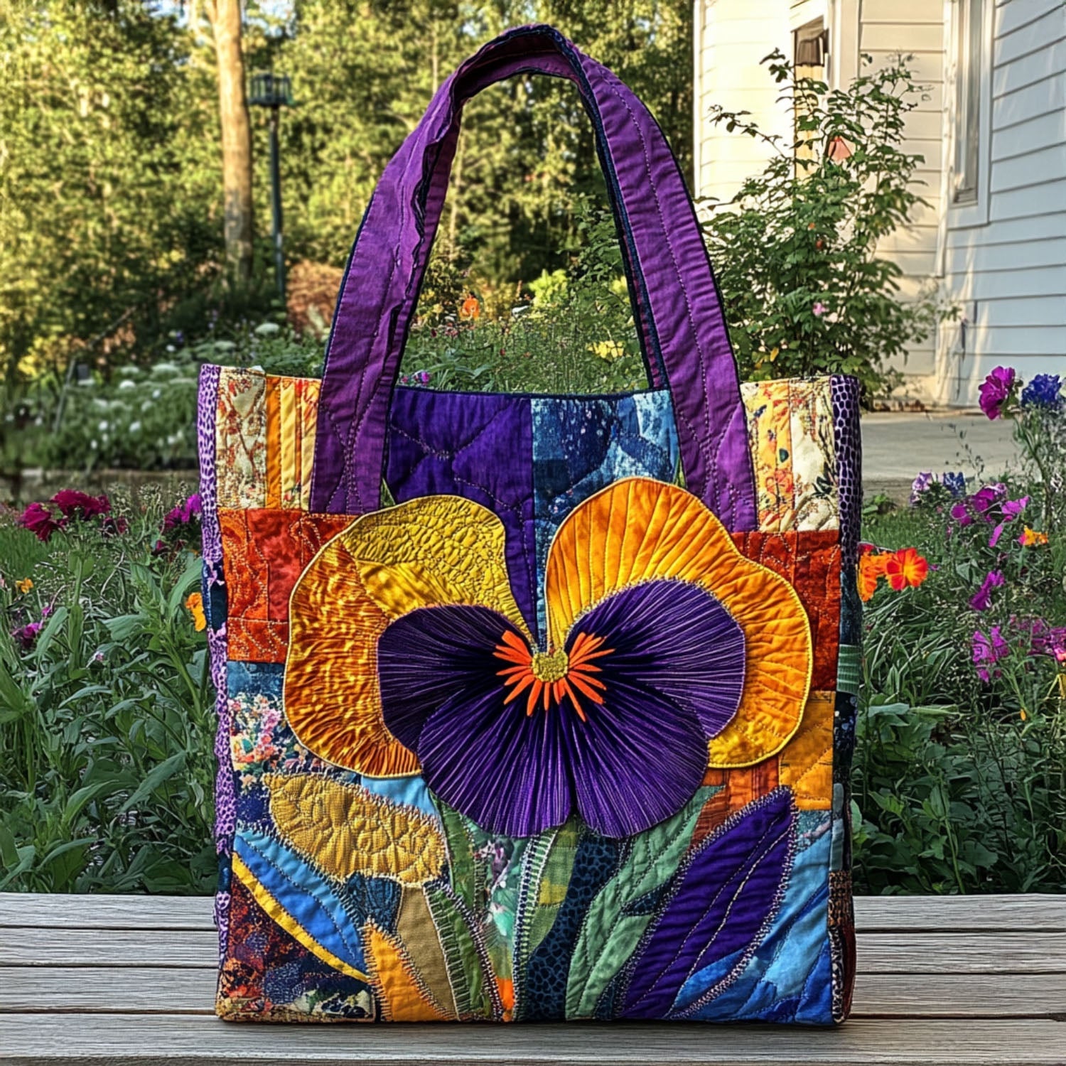 Victorian Violet Quilted Tote Bag Presents For Flower Lovers