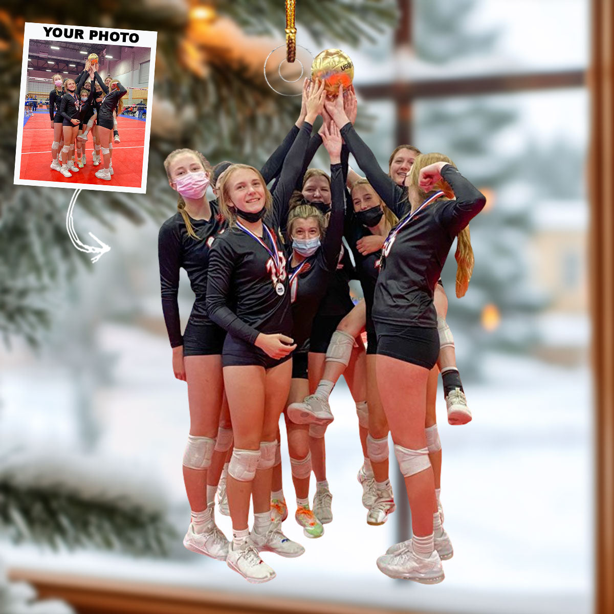 Victory Circle Personalized Photo Mica Ornament Christmas Gift For Besties Friends