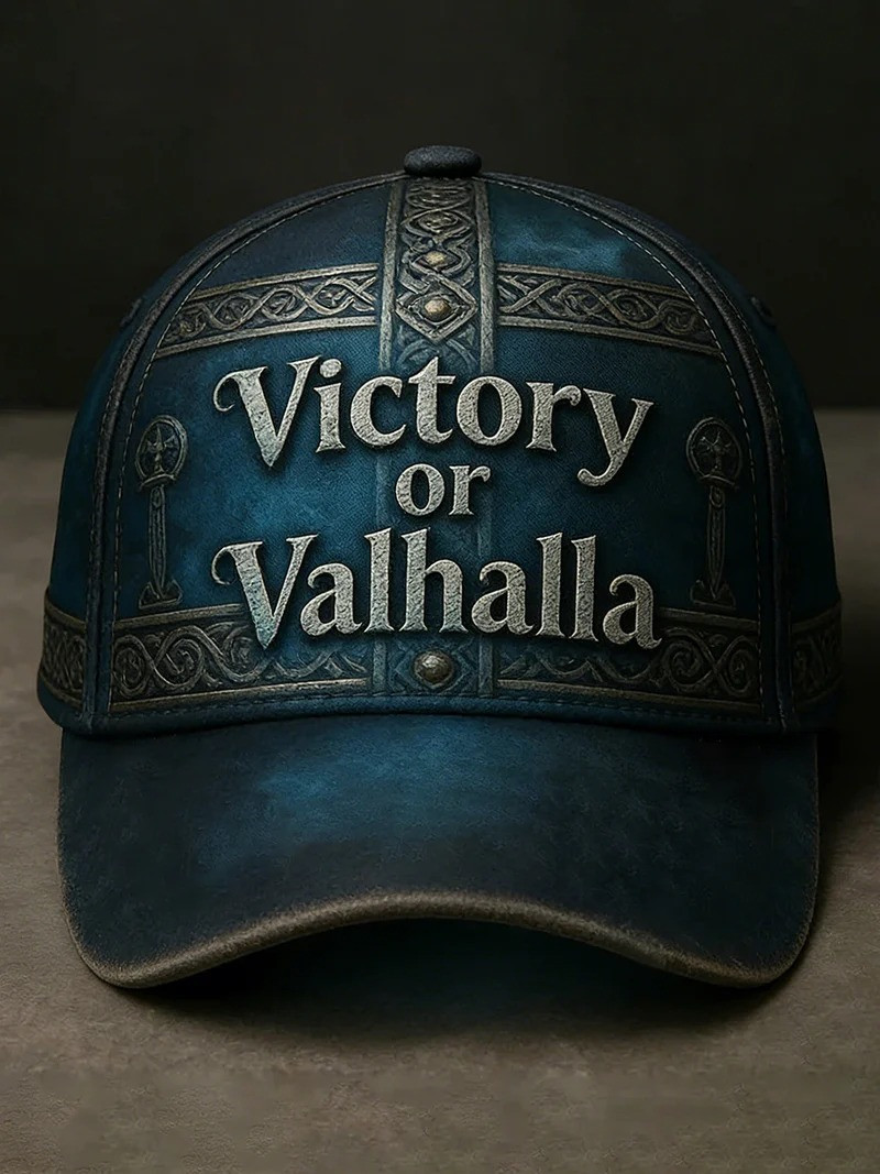 Victory Or Valhalla Viking Style Baseball Hat Norse Mythology Celtic Warrior Fan Gear Gift For Vikings