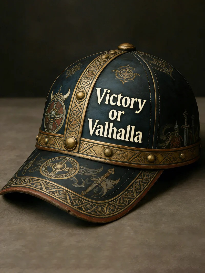 Victory Or Valhalla Viking Style Baseball Hat Norse Mythology Warrior Fan Gear Best Gift For Viking Fans