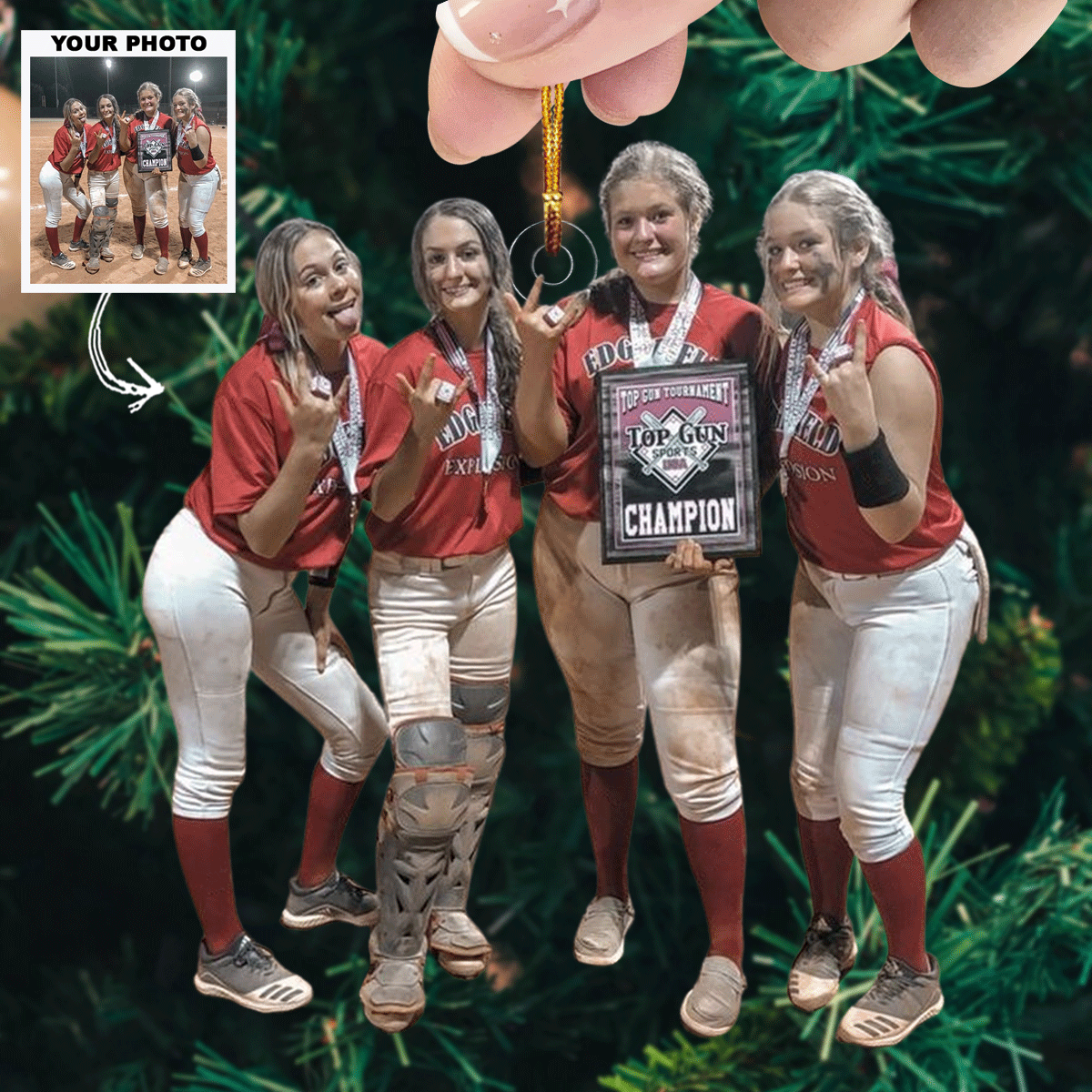 Victory Showcase Personalized Photo Mica Ornament Christmas Gift For Friends Besties