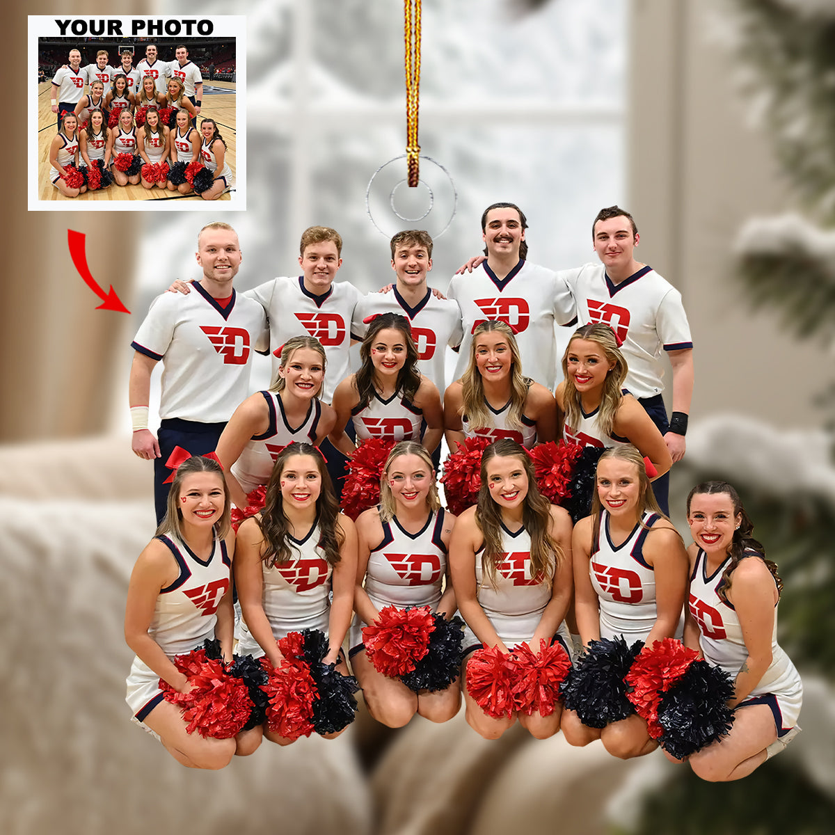 Victory Vibes Personalized Photo Mica Ornament Christmas Gift For Sport Lovers Cheerle