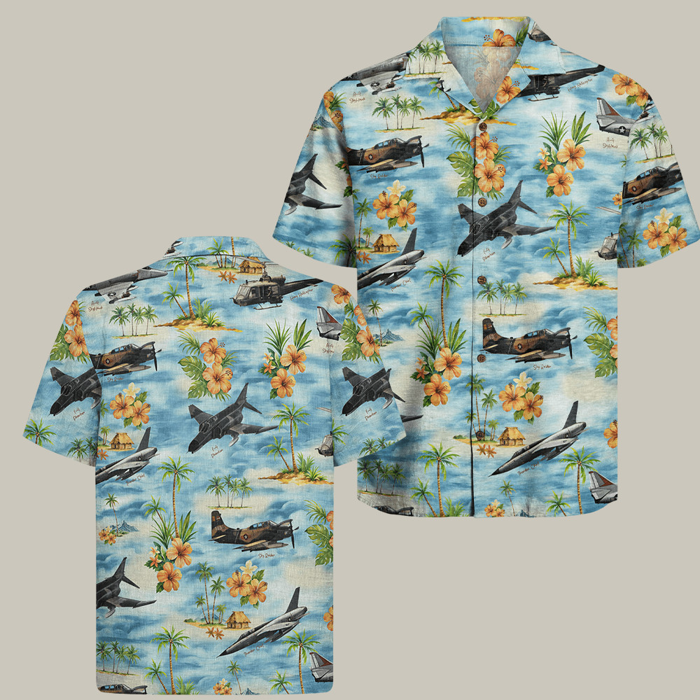 Vietnam Aircraft Hawaiian Shirt Aircraft Apparel Unique Gifts For Patriotic Men