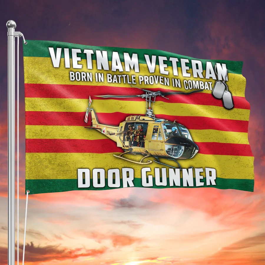 Vietnam Veteran Door Gunner Flag Vietnam Veteran Lest We Forget House Flag Patriotic Gift