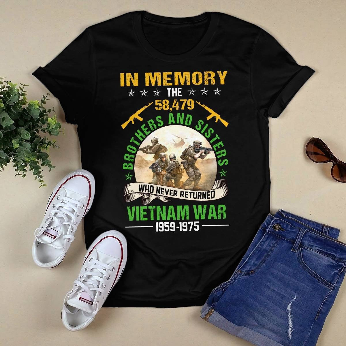Vietnam Veteran Shirt In Memory The 58,479 Brothers And Sisters Who Never Returned