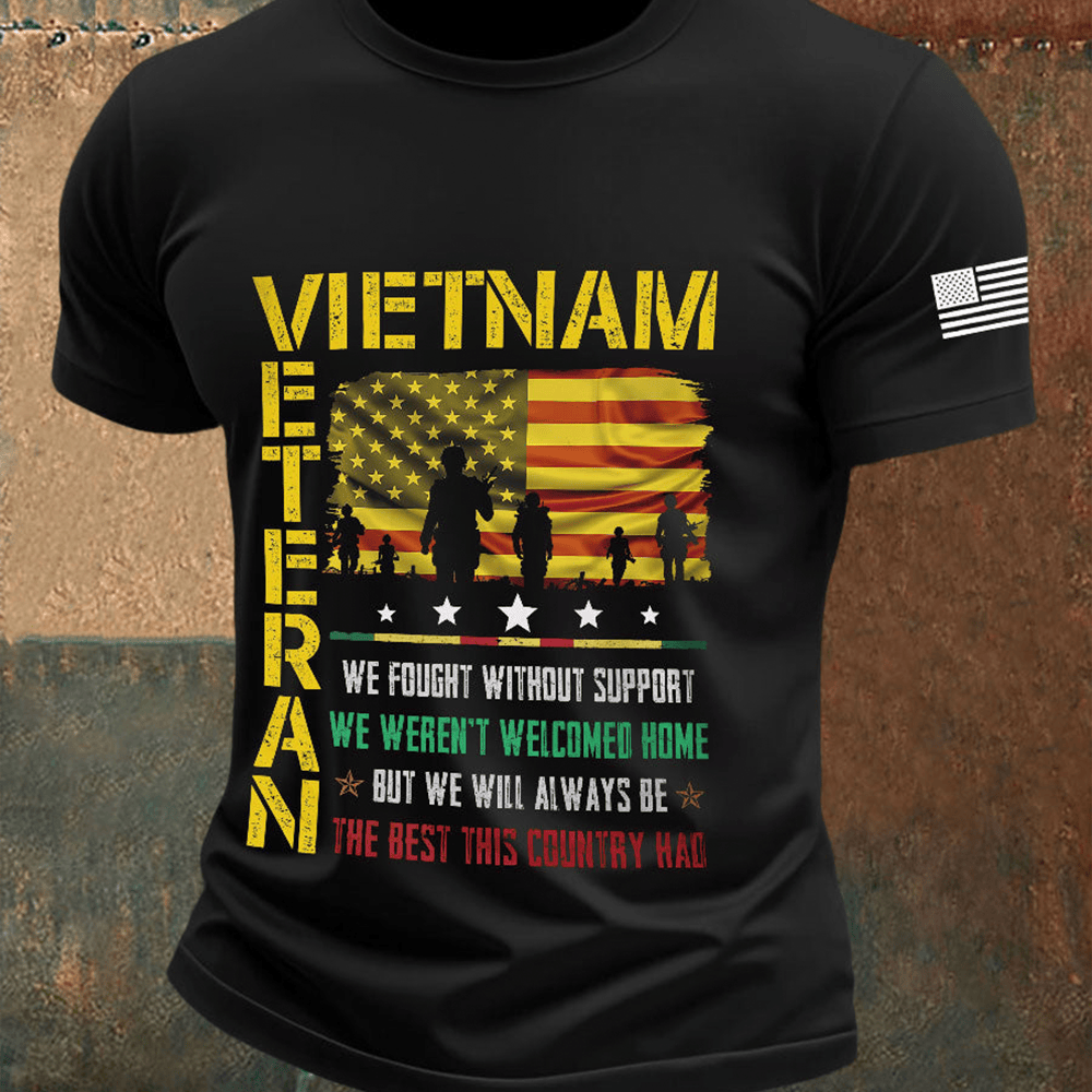 Vietnam Veteran T-Shirt American Flag Apparel Veteran Themed Shirt Tribute Gifts