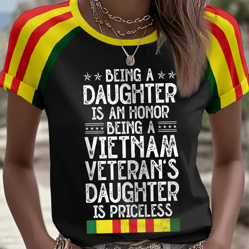 Vietnam Veteran's Daughter T-Shirt Military Appreciation Shirt Cool Gift For Female Vet
