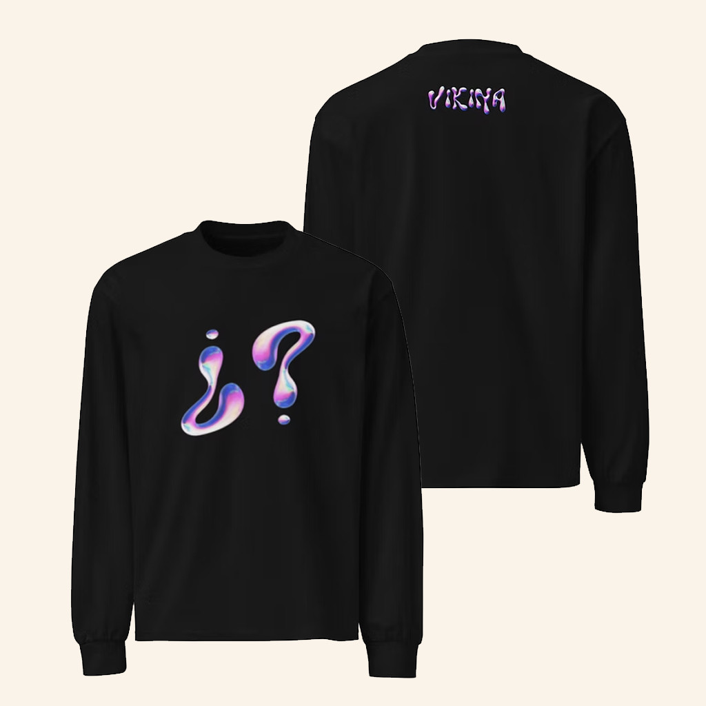 Vikina Music Merch Questions Logo Long Sleeve Shirt Presents For Music Lovers