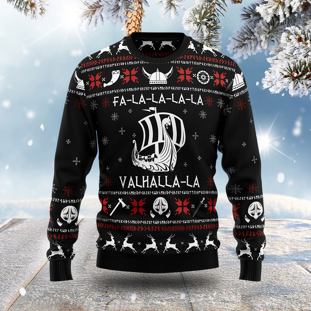 Viking Boat Christmas Ugly Sweater Christmas Apparel Viking Gifts For Him