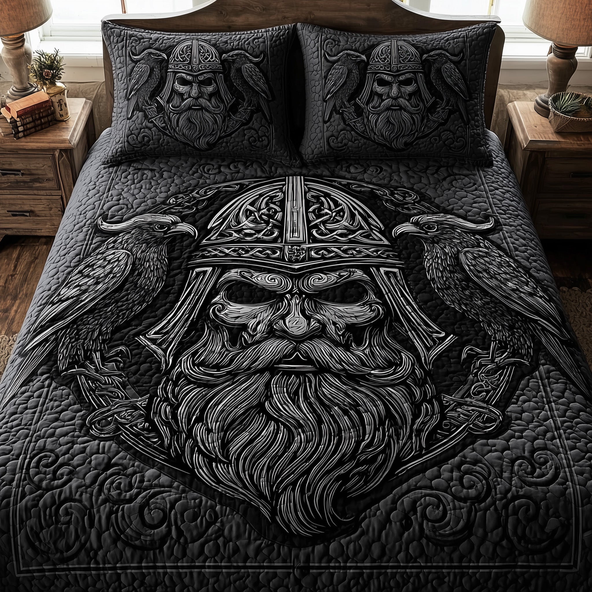 Viking God Quilted Bedding Set For Family(1)