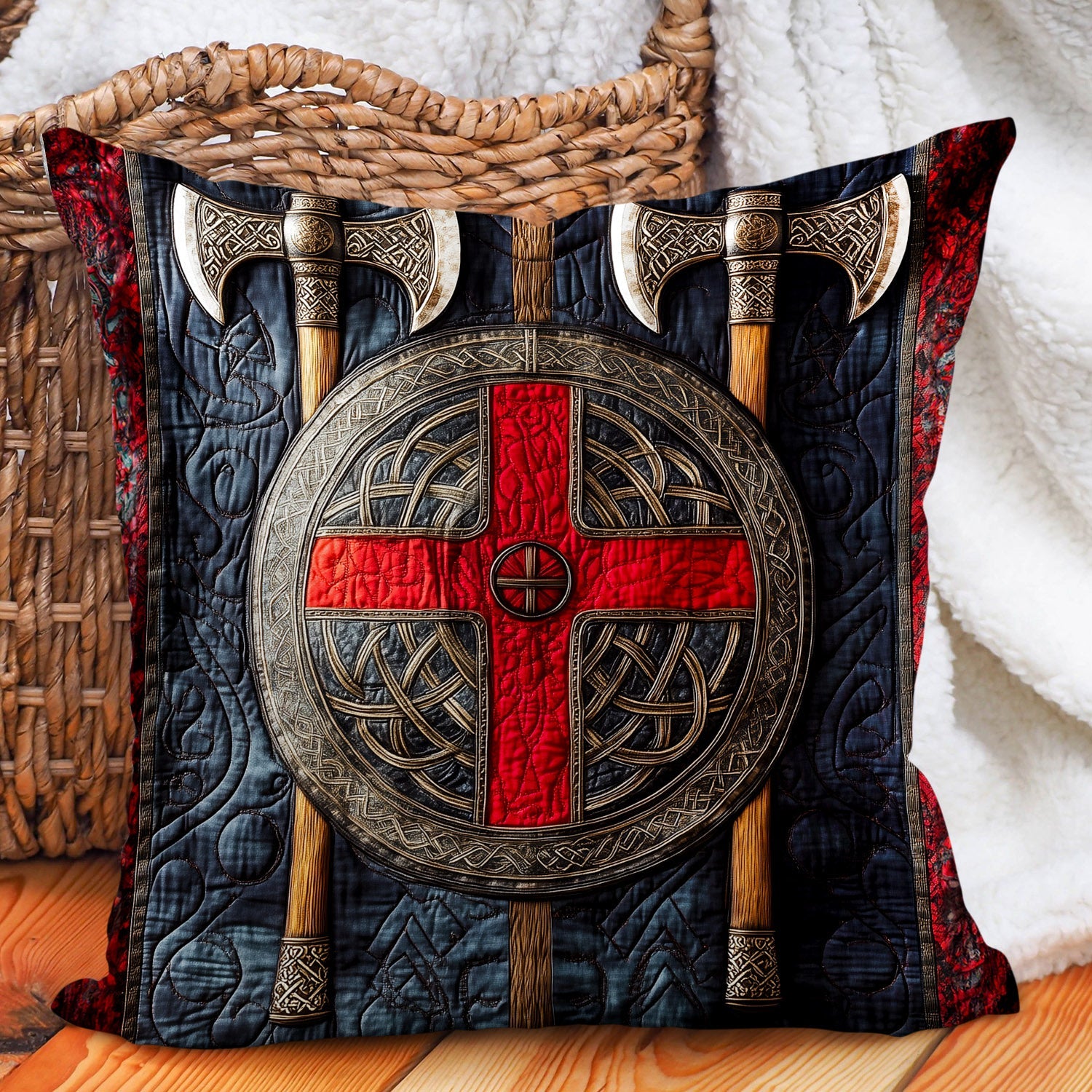 Viking Legacy Quilted Pillow Case Winter Pillow Cover