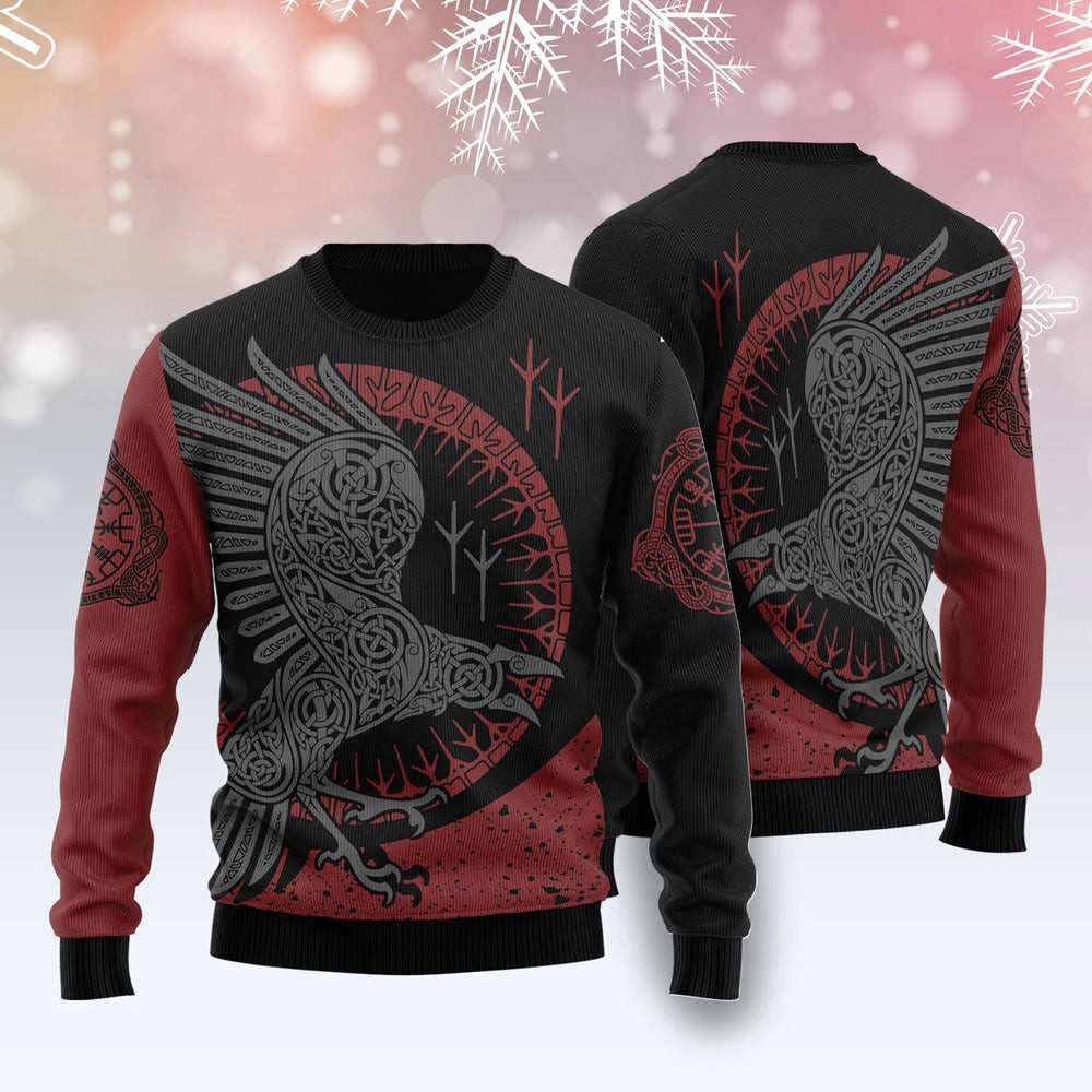 Viking Raven Ugly Christmas Sweater Funny Ugly Christmas Sweater Holiday Gifts