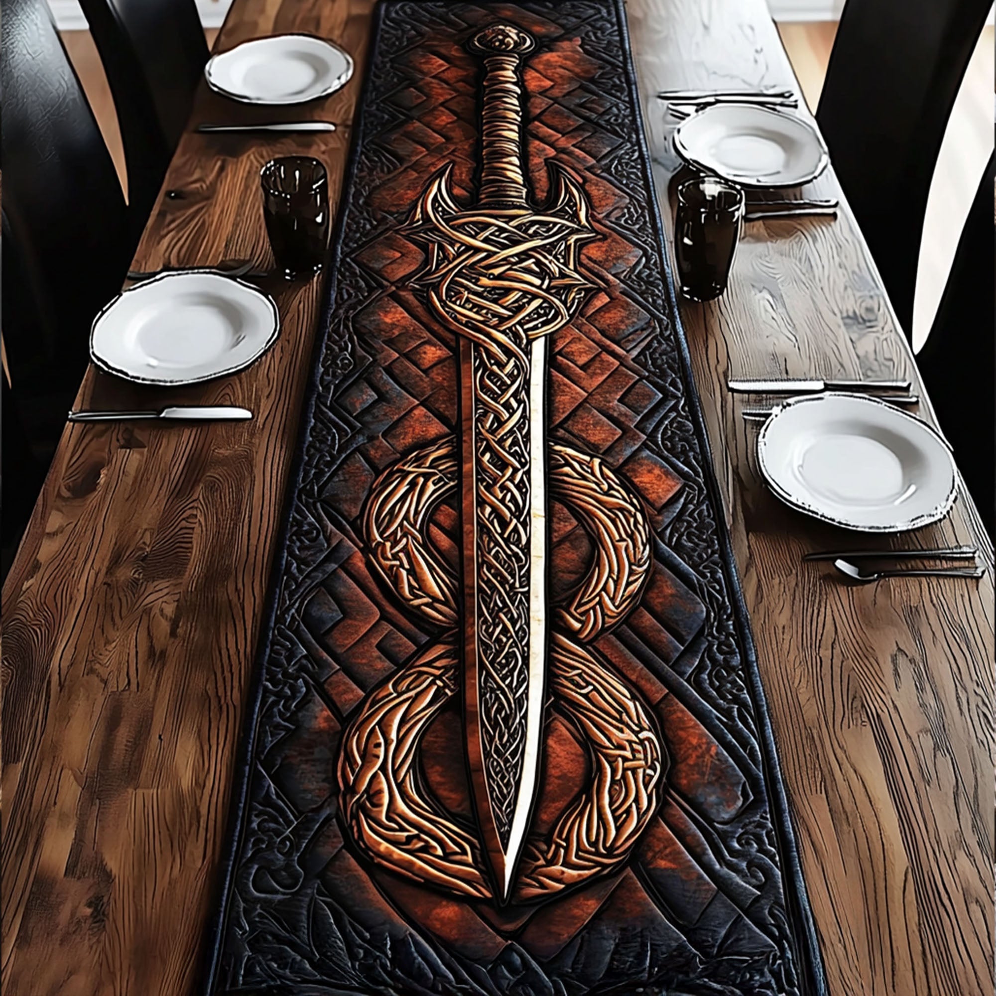 Viking Saga Quilted Table Runner Dining Room Table Decor Viking Christmas Presents