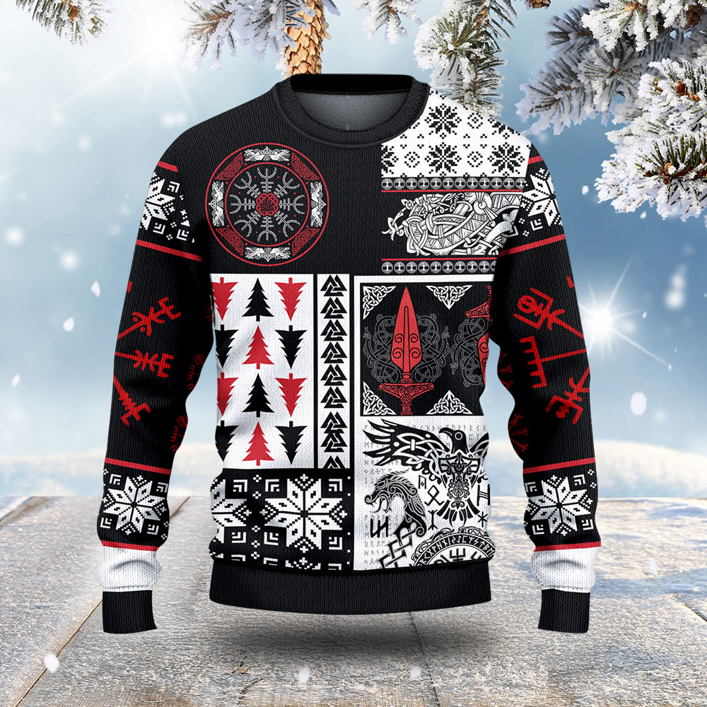 Viking Themed Ugly Christmas Sweater Christmas Day Clothing Viking Lover Xmas Gifts