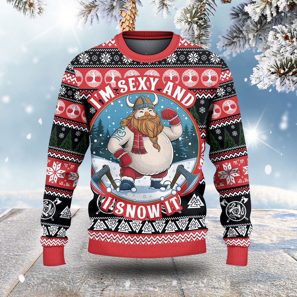 Viking Ugly Christmas Sweater Winter Clothing Funny Christmas Jumper Gifts For Him