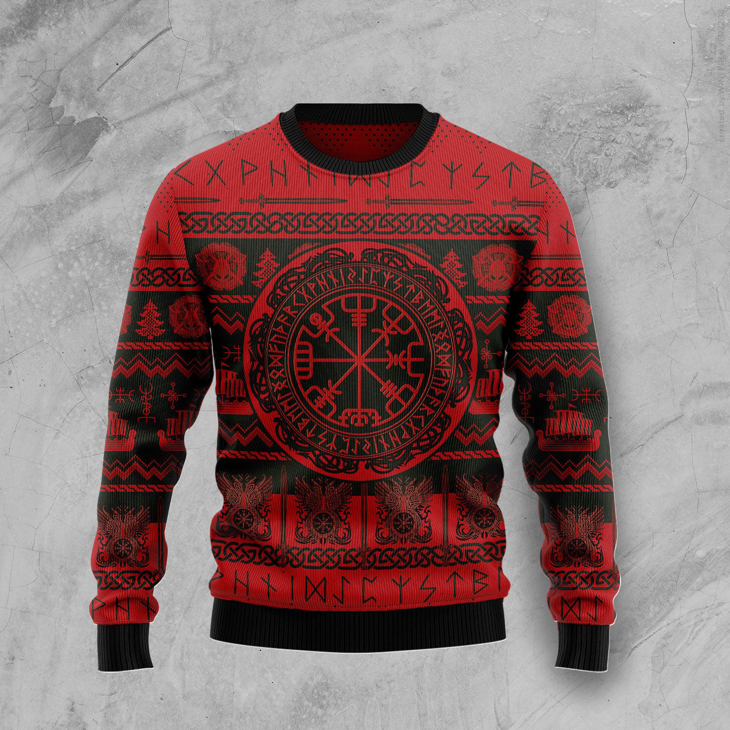 Viking Vegvisir Ugly Christmas Sweater Winter Clothing Christmas Gifts For Viking Lovers