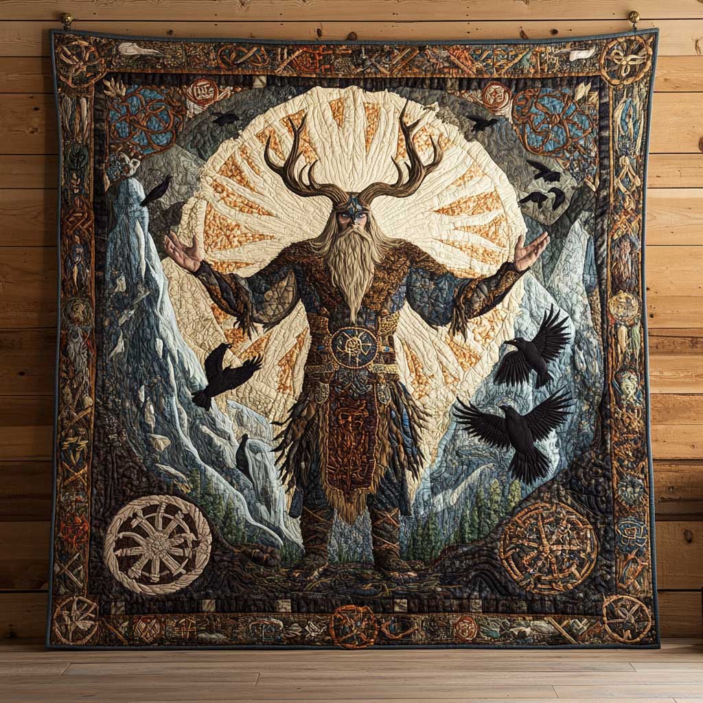 Viking Winter King Quilt Charming Quilt Blanket Gift for Festive Spirit