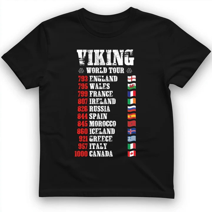 Viking World Tour T Shirt Norse History Tee Gift for History Lovers