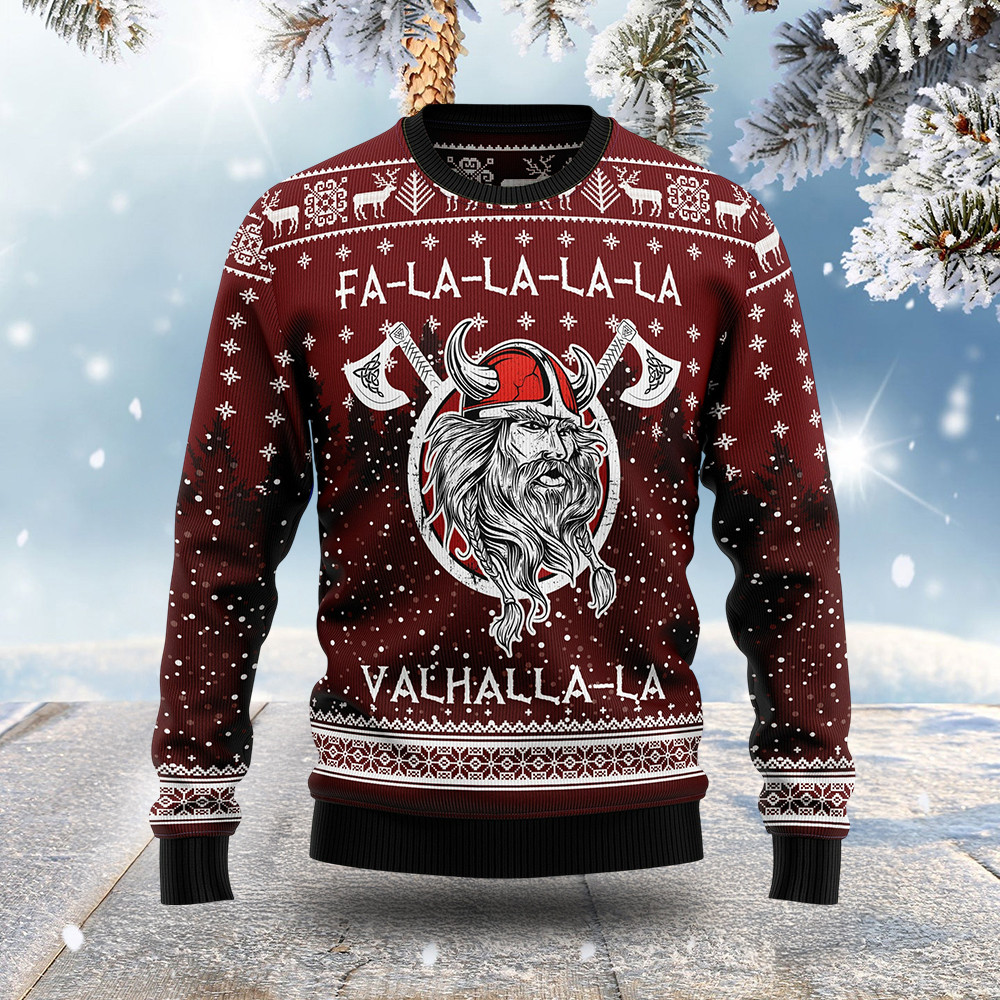 Vikingd Fa La La La La Ugly Christmas Sweater Cold Weather Clothes Xmas Presents