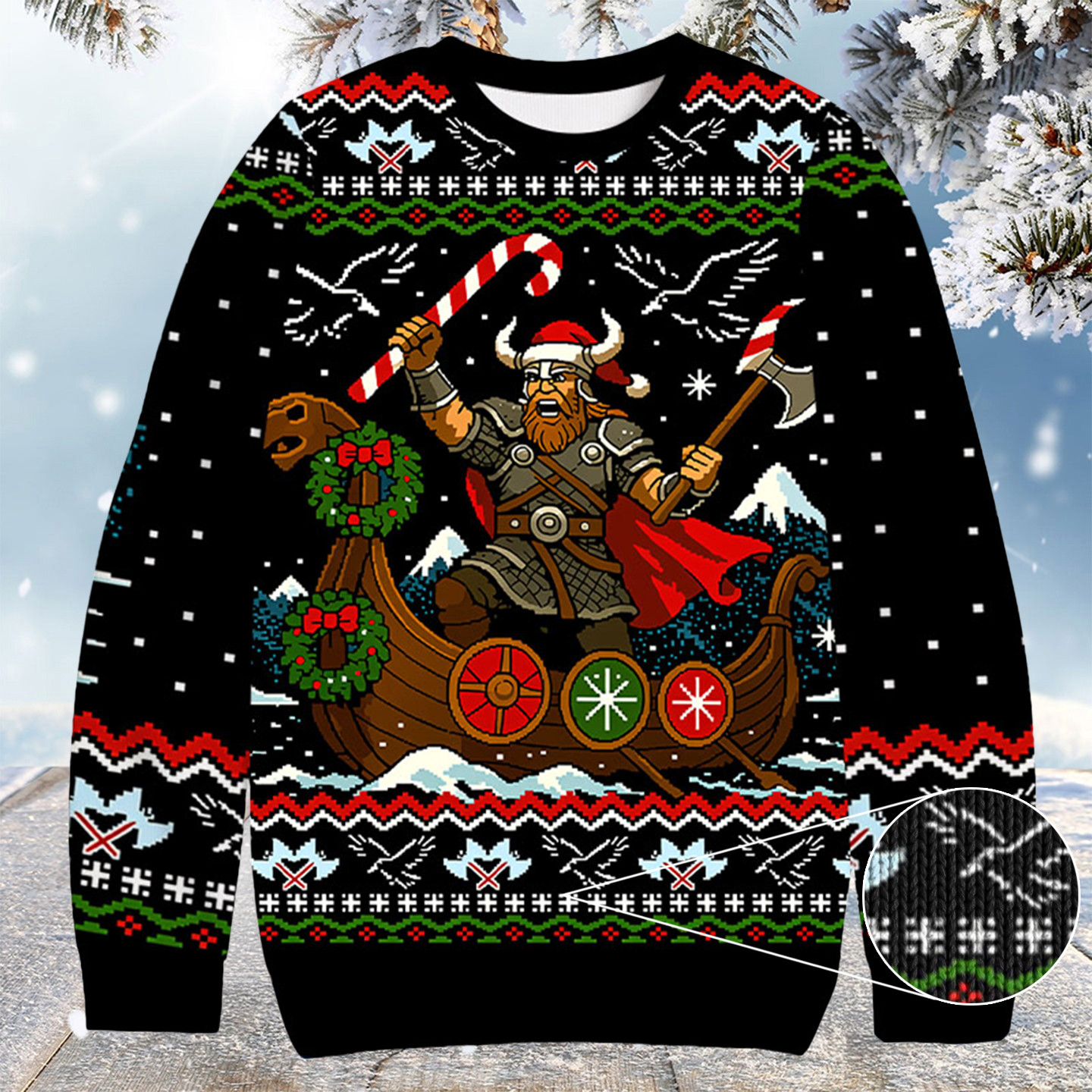 Vikings Celebrate Christmas Ugly Sweater Cool Xmas Apparel Gifts For Vikings Fans