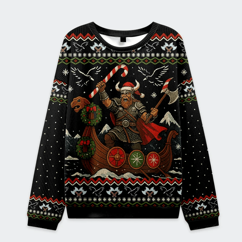Vikings Celebrate Christmas Ugly Sweatshirt Crazy Ugly Christmas Sweater