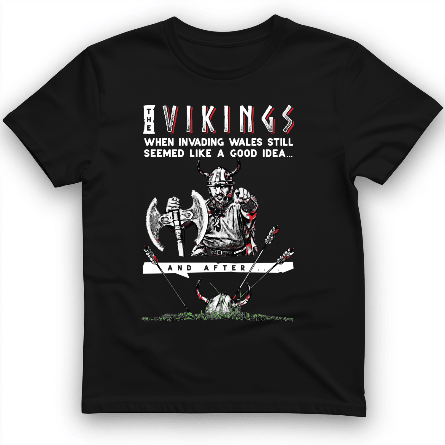 Vikings Never Defeated Wales T-Shirt Funny Clothes Gifts For Viking Lovers
