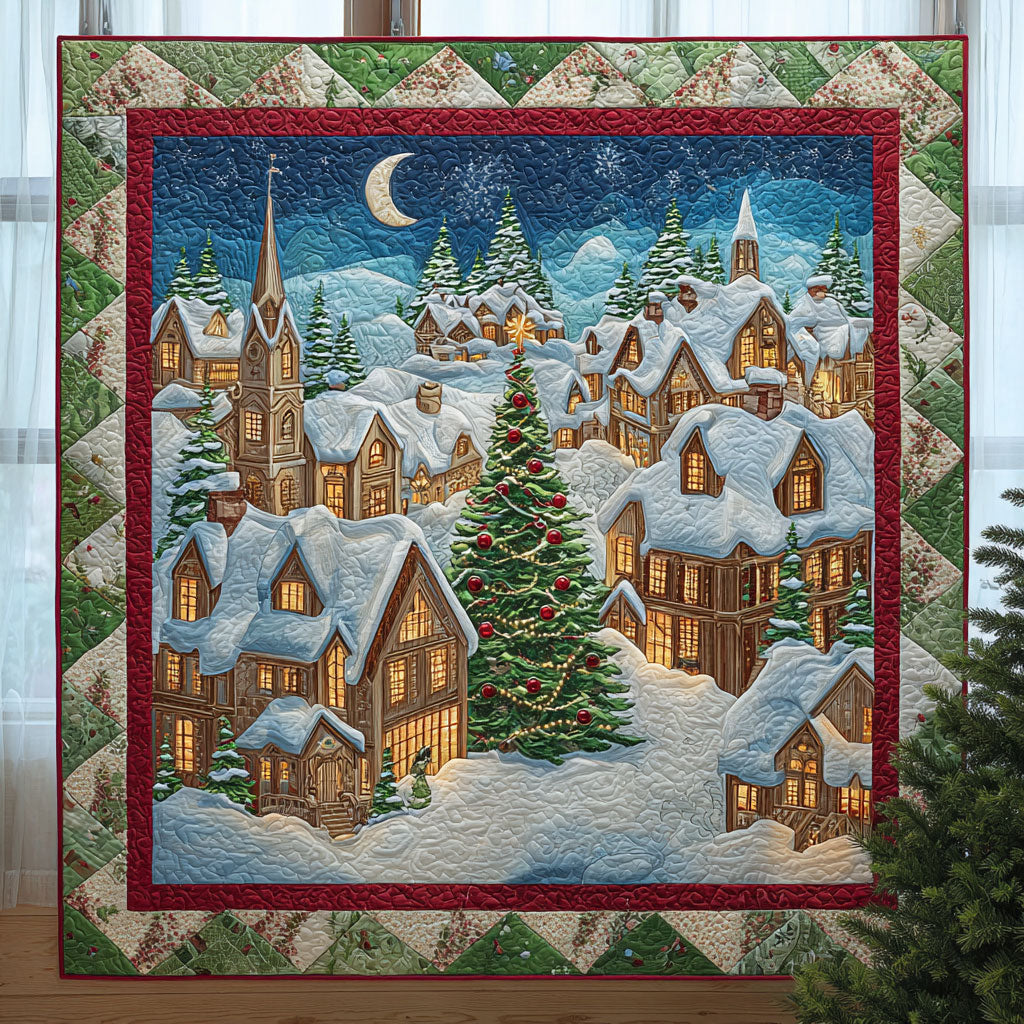 Village Christmas Quilt Blanket Christmas Throw Grandma Gifts For Xmas