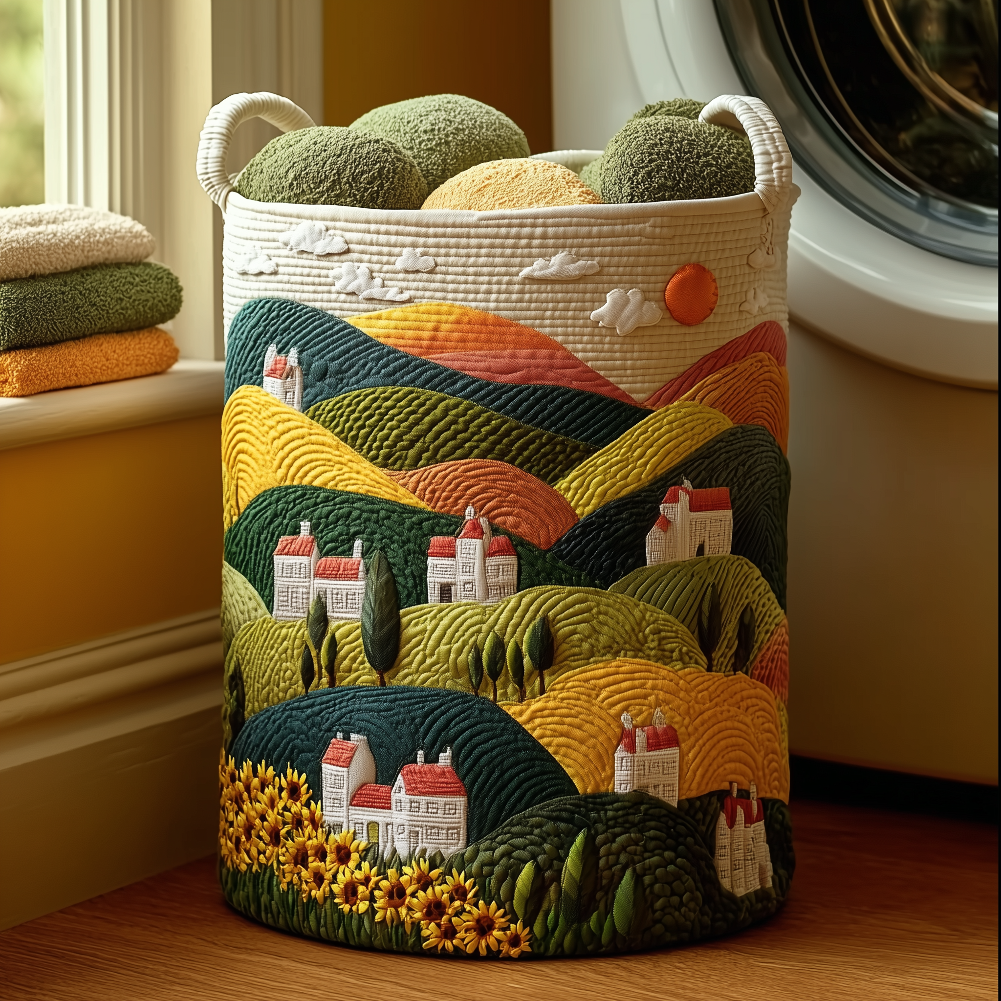 Village Glow Quilted Laundry Basket Merch For Him