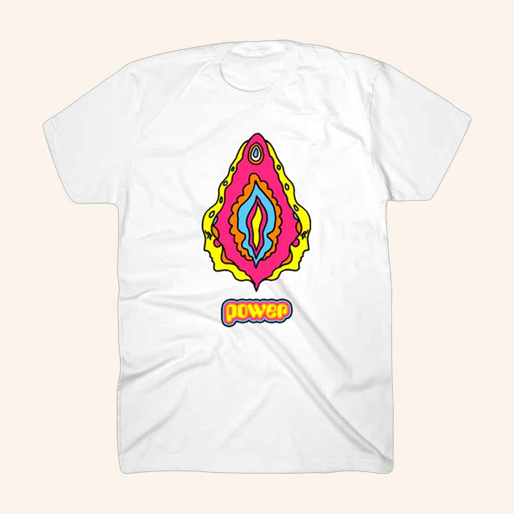 Village Of Love Merch Vagina Power White T-Shirt Unique Gifts For Husband
